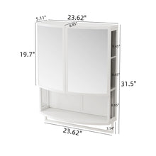 Load image into Gallery viewer, Arched Glass Double Door Wardrobe With Shatterproof Mirror, Open Shelf & Towel Rack