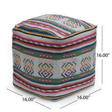 Load image into Gallery viewer, Inca - Handcrafted Peruvian Print Square Pouf Ottoman - Multicolor