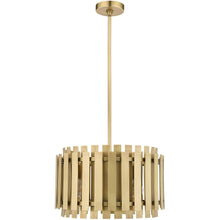 Load image into Gallery viewer, 19" Five Light Dimmable Chandelier With Shades - Brass
