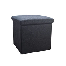 Load image into Gallery viewer, 12" Boucle Cube Storage Ottoman - Black