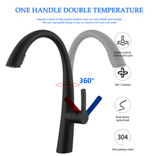 Load image into Gallery viewer, Elegant Single Handle Stainless Steel Pull Out Kitchen Faucet With High Arch Spout
