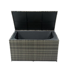 Load image into Gallery viewer, Outdoor Storage Box, Wicker Patio Deck Boxes With Lid, Outdoor Cushion Storage For Kids Toys, Pillows, Towel, Wicker