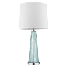 Load image into Gallery viewer, Glass Buffet Lamp With Off-White Empire Shade - Aqua
