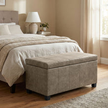 Load image into Gallery viewer, Dover - Storage Ottoman In Smoky Leather With Lift Up Storage - Brown