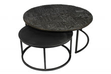Load image into Gallery viewer, Iron Round Frame Nested Coffee Tables (Set of 2) - Gray