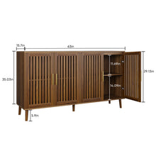 Load image into Gallery viewer, Grille Striped Sideboard Buffet Cabinet With Storage