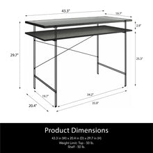 Load image into Gallery viewer, Vance - Computer Desk With Fluted Glass Desktop - Black