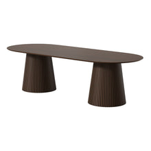 Load image into Gallery viewer, 86" Solid Wood Double Pedestal Base Oval Dining Table - Walnut