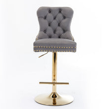 Load image into Gallery viewer, Thick Swivel Barstools Adjusatble Seat Height From 25-33", Modern Upholstered Bar Stools With Backs Comfortable Tufted For Home Pub And Kitchen Island (Set of 2)