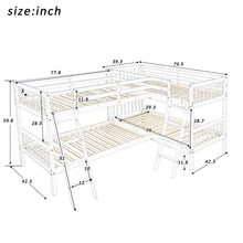 Load image into Gallery viewer, L Shaped Bunk Bed With Ladder