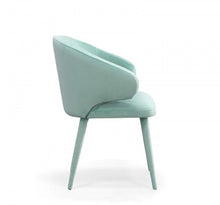 Load image into Gallery viewer, Upholstered Velvet Wing Back Dining Arm Chair - Aqua