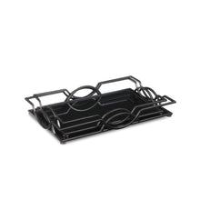 Load image into Gallery viewer, 20" Rectangular Metal And Mirror Handmade Trays (Set of 2) - Black