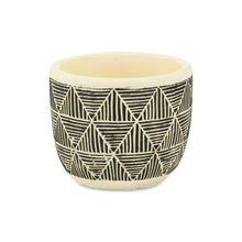 Load image into Gallery viewer, Geometric Round Pot Planter - Black / White