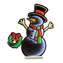 Load image into Gallery viewer, Christmas Snowman Tabletop Sign With LED (633777) - White / Red / Green
