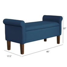 Load image into Gallery viewer, Upholstered Storage Bench With Rolled Armrests