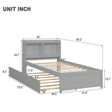 Load image into Gallery viewer, Twin Bed With Trundle, Bookcase
