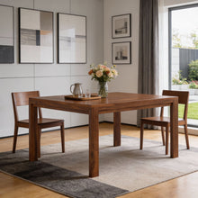 Load image into Gallery viewer, 54" Wood Frame Base Square Dining Table - Walnut