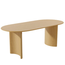 Load image into Gallery viewer, 67" Solid Wood Double Pedestal Base Oval Dining Table - Natural