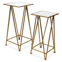 Load image into Gallery viewer, Mirrored Square Frame Nested Tables (Set of 2) - Silver