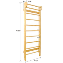 Load image into Gallery viewer, Gymnastics Stall Bar Multi Use Swedish Ladder For Home Gym And Physical Therapy - Natural