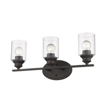 Load image into Gallery viewer, Three Light Wall Light With Clear Glass Shade - Bronze
