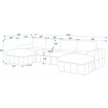 Load image into Gallery viewer, Upholstered Sectional With 2 Ottomans Living Room Seating - Dark Gray