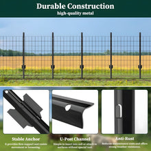 Load image into Gallery viewer, 4 Foot U-Shaped Metal Garden Fence Posts Set For Wire Fencing