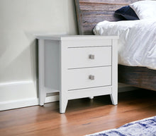 Load image into Gallery viewer, 24" Two Drawer Faux Wood Nightstand - White