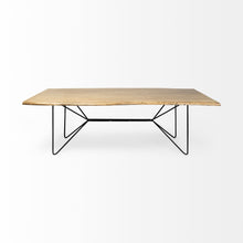 Load image into Gallery viewer, 80" Solid Wood And Metal Dining Table - Natural