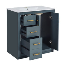 Load image into Gallery viewer, Ceramic Sink Combo, Freestanding Vanity Set With 3 Drawers & Soft Closing Doors