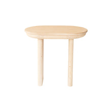 Load image into Gallery viewer, 22" Solid Wood Oval Sled End Table - Natural And White