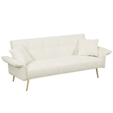 Load image into Gallery viewer, Convertible Double Futon Sofa Bed With Folding Armrests For Living Rooms