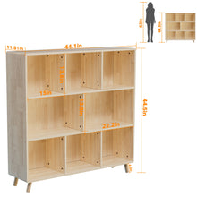 Load image into Gallery viewer, 8 Compartment Storage Cabinet With Fixed Shelves For Books - Wood