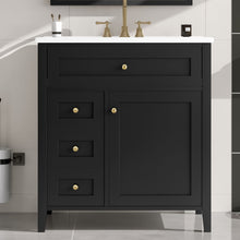 Load image into Gallery viewer, Modern Bathroom Vanity With Sink, 3 Drawers And Adjustable Shelf