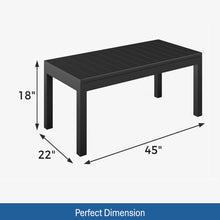 Load image into Gallery viewer, All Weather Slatted Outdoor Coffee Table For Garden - Black