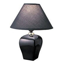 Load image into Gallery viewer, Ceramic Bedside Table Lamp With Black Shade - Black