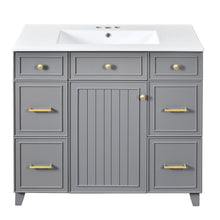 Load image into Gallery viewer, Bathroom Vanity With Ceramic Sink, Soft Close Doors, Adjustable Shelves
