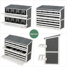 Load image into Gallery viewer, Wooden Chicken Nesting Box With 2 Egg Collection Drawers - White / Gray