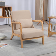 Load image into Gallery viewer, Leisure Chair With Solid Wood Armrest And Feet, Mid-Century Modern Accent Sofa, 1 Seat