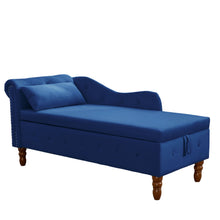 Load image into Gallery viewer, Chaise Lounge Indoor, Lounge Chair For Bedroom With Storage & Pillow, Modern Upholstered Rolled Arm Chase Lounge For Sleeping With Nailhead Trim For Living Room Bedroom Office