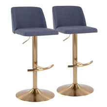 Load image into Gallery viewer, Toriano - Contemporary Adjustable Barstool With Swivel With Rounded T Footrest (Set of 2)