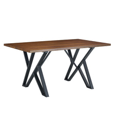 Load image into Gallery viewer, Industrial Style Indoor Dining Table With Metal Legs - Walnut / Black