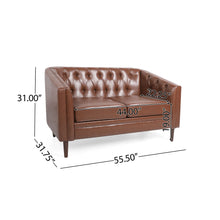 Load image into Gallery viewer, Sophisticated Loveseat With Diamond Stitched Detailing