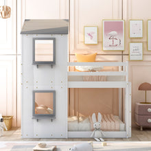 Load image into Gallery viewer, Bunk Bed Wood Bed & Roof, Window, Guardrail, Ladder