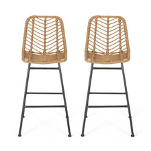 Load image into Gallery viewer, Sawtelle - Outdoor Wicker Barstools (Set of 2)