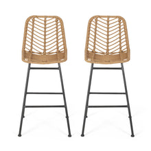 Load image into Gallery viewer, Sawtelle - Outdoor Wicker Barstools (Set of 2)