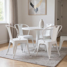 Load image into Gallery viewer, Metal Partially Open Back Dining Arm Chairs (Set of 4) - White