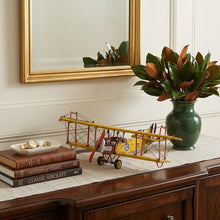 Load image into Gallery viewer, Hand Painted Model Airplane Tabletop Sculpture - Yellow