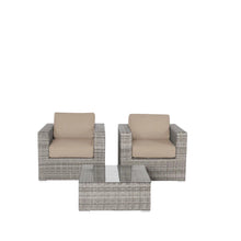 Load image into Gallery viewer, Wicker Seating Group Set With Table And Cushions