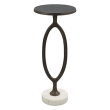 Load image into Gallery viewer, 25" Aluminum Round Pedestal End Table - Bronze And White